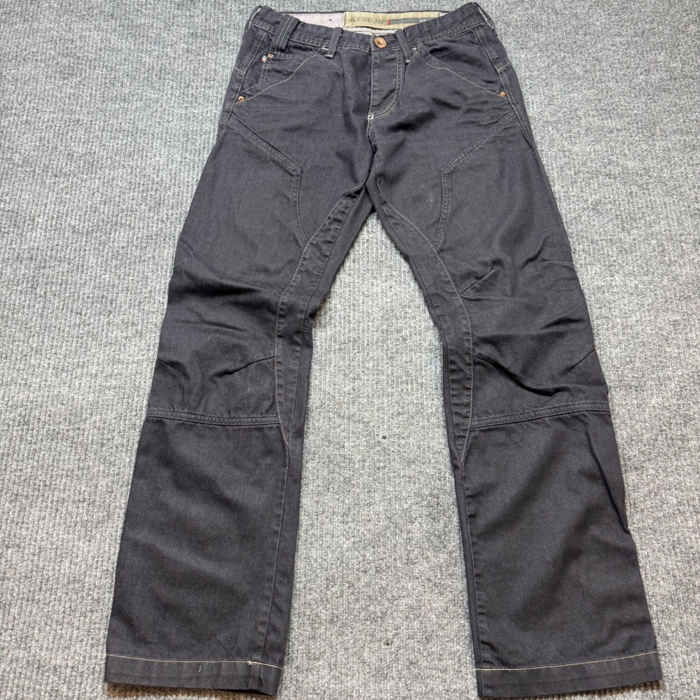 Jack & Jones New Branco Jeans 31x32 Twill 3D Panel Workwear Utility Denim Moto